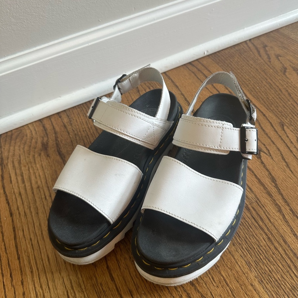 Dr. Martens White Leather Sandals